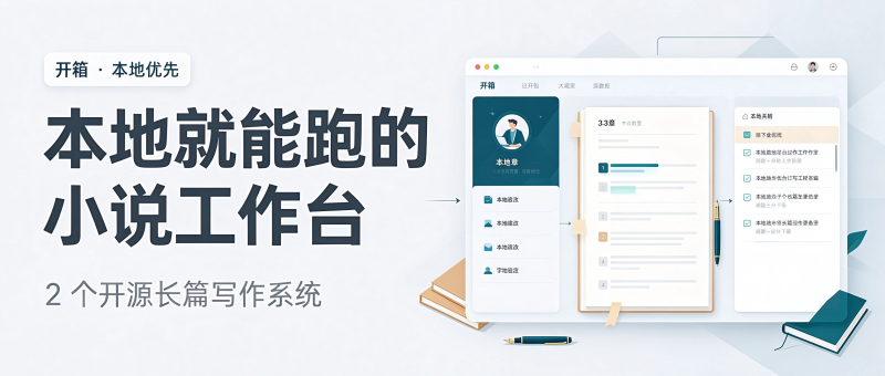 不想折腾命令行？这 2 个开源小说工作台，本地装好就能写长篇-酱豆博客