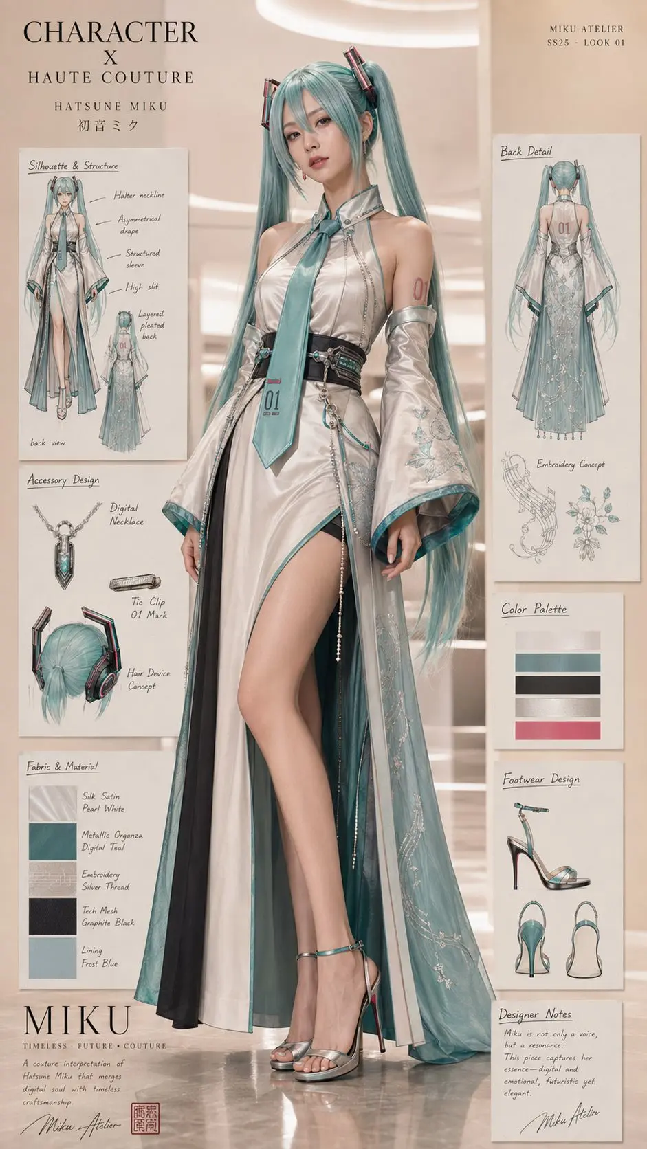 角色专用版Prompt：把二次元角色重构成高级时装设计海报